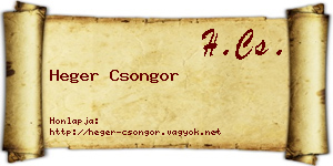 Heger Csongor névjegykártya